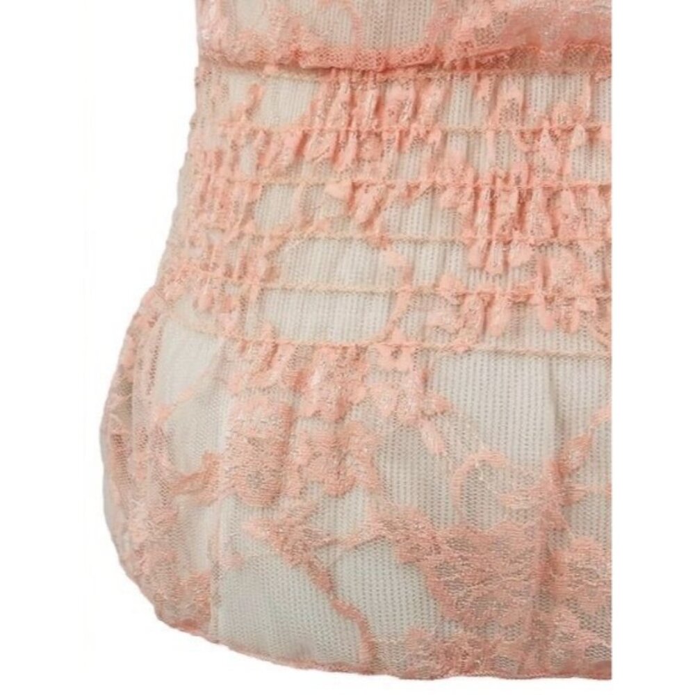 VTG Peach Sheer Lace Top | Coquette Boho Indie Sleaze Fairycore Balletcore Siren - Picture 10 of 13